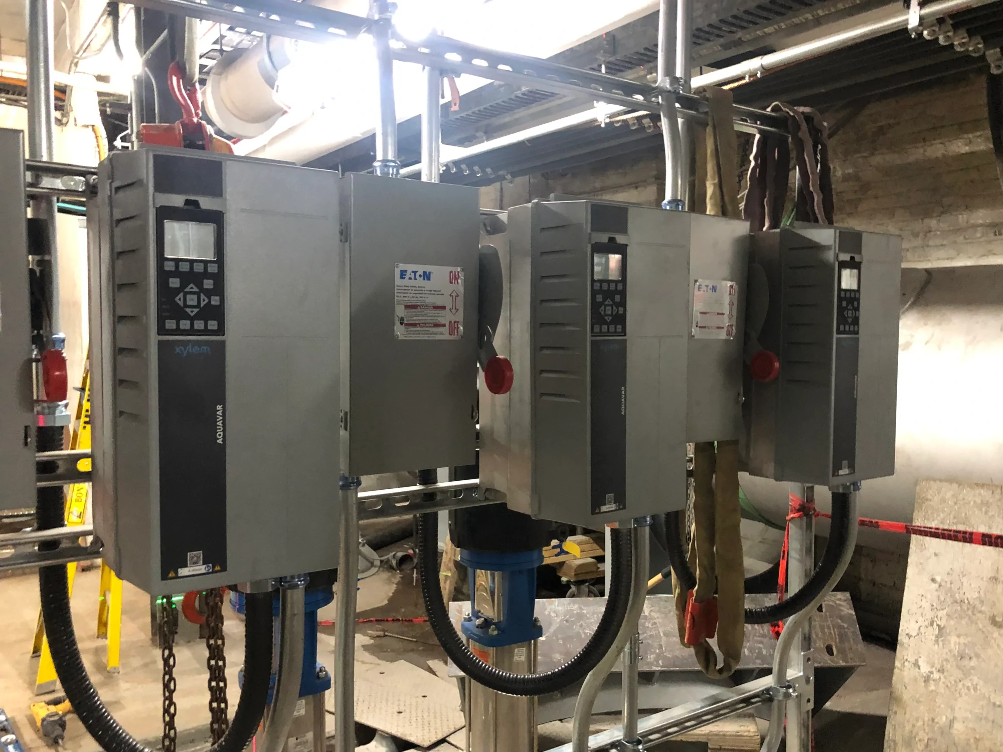 Xylem Aquavar VFD Variable Frequency Drive Pump Control Industrial Boiler Controls Instrumentation Eaton Disconnect LiORA Electric Manitoba Electrical Contractor